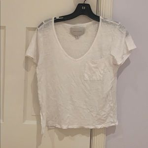 Brochu walker linen white v neck